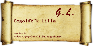 Gogolák Lilla névjegykártya